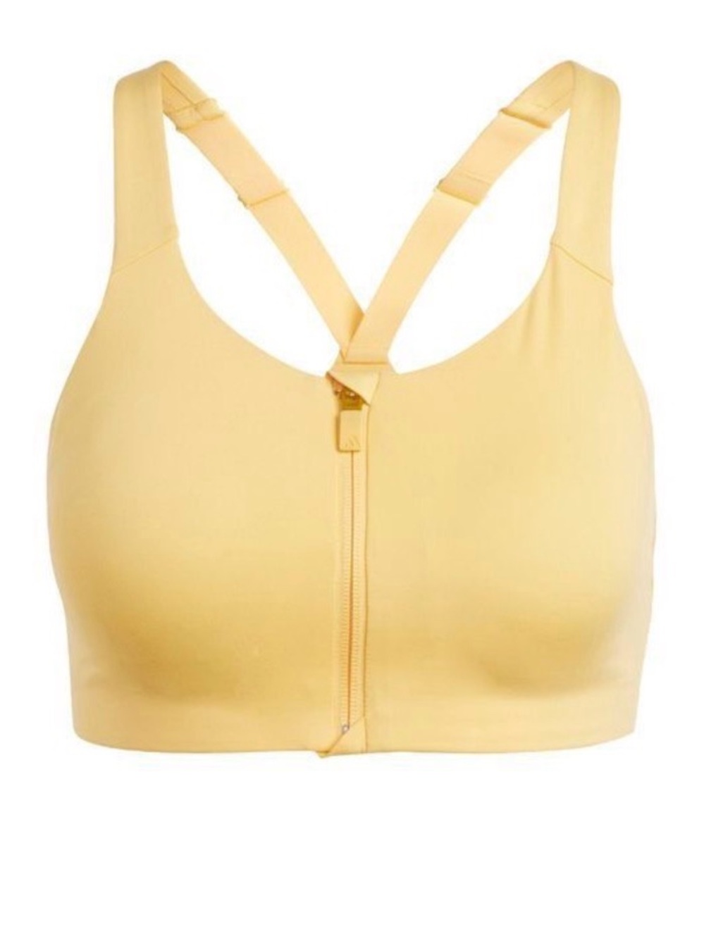 Women's Front-Zip Padded Sports Bra Top - Cream